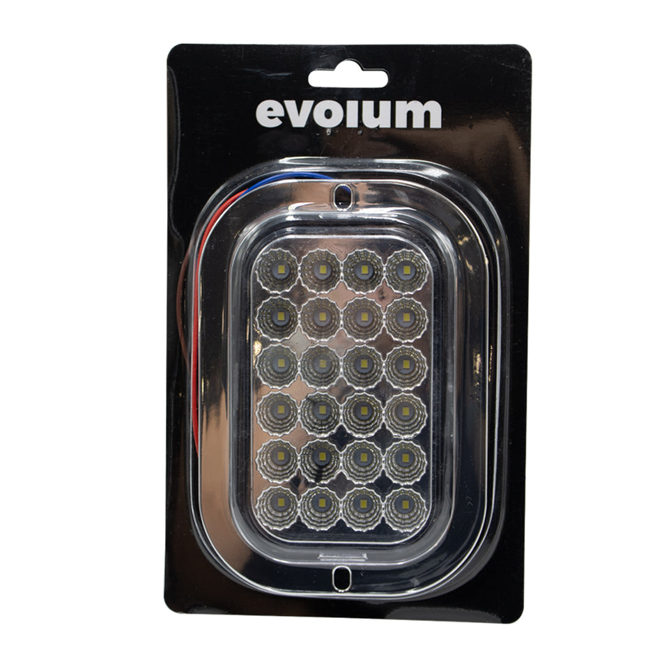 Plafón 5.5¨ C/Bisel Cromo 24 Led con Luz Fija y con Estrobo S215 Blanco