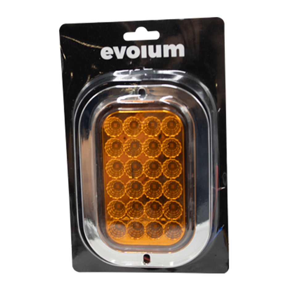 Plafón 5.5¨ C/Bisel Cromo 24 Led con Luz Fija y con Estrobo S215 Ámbar