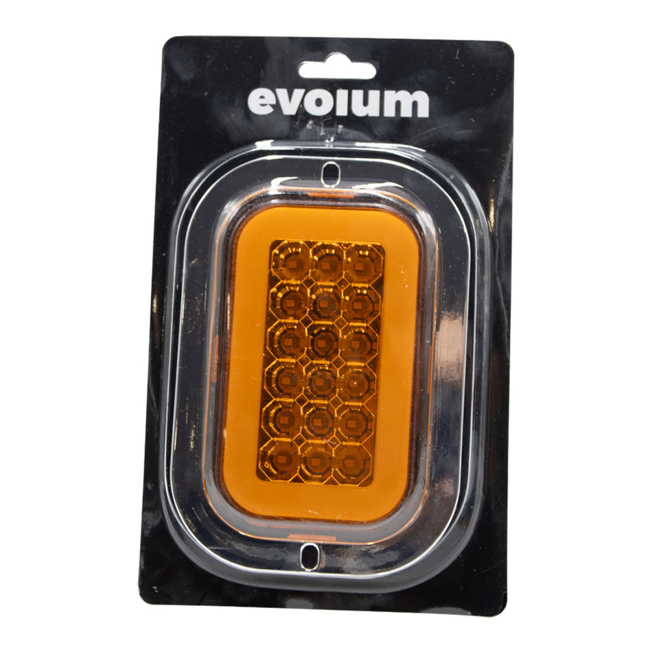 1 Plafón Rectangular 6.5 Multivoltaje Estrobo Tr135 Ámbar
