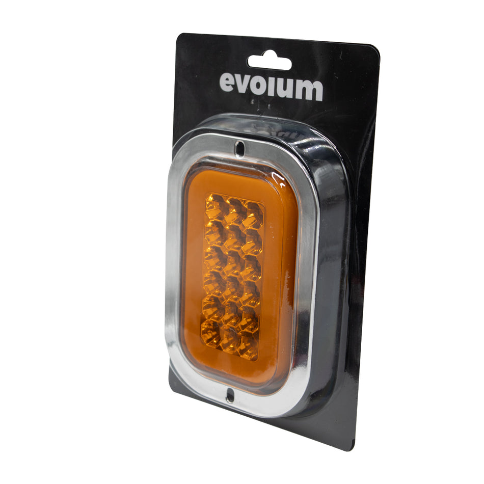 1 Plafón Rectangular 6.5 Multivoltaje Estrobo Tr135 Ámbar