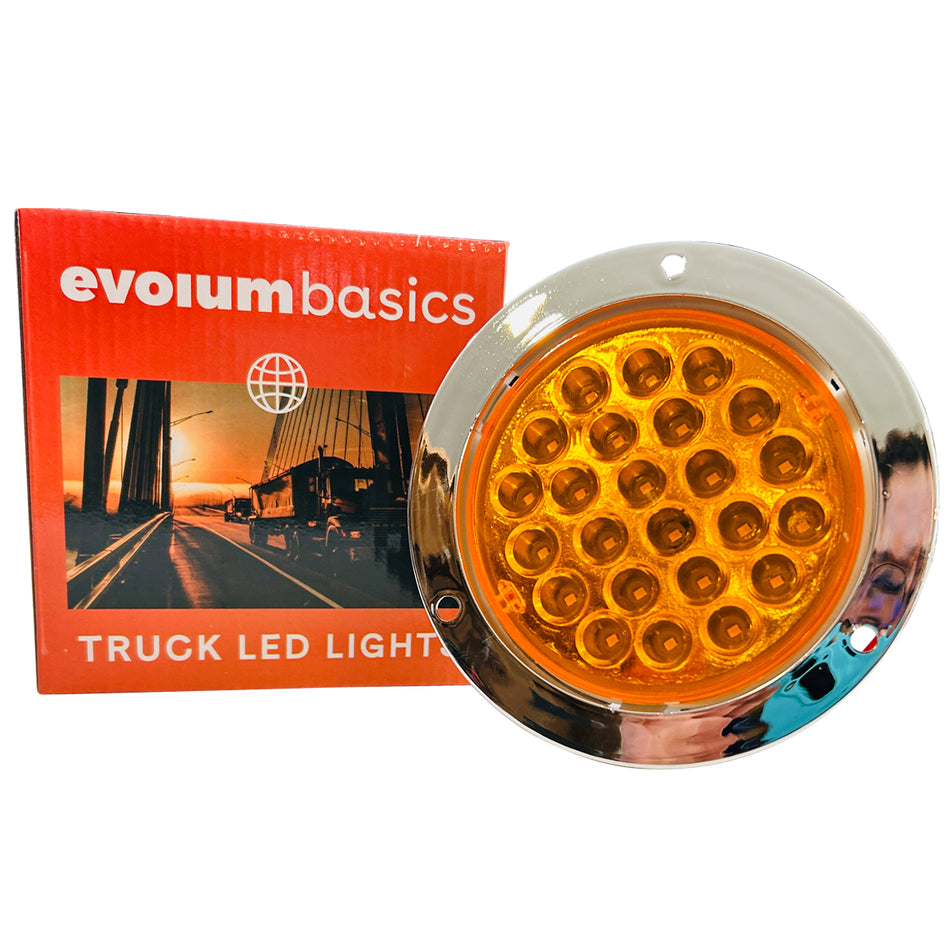 Plafon Redondo 4 Con Bisel Cromo 24led Luz Fija Y C/estrobo Bas-002