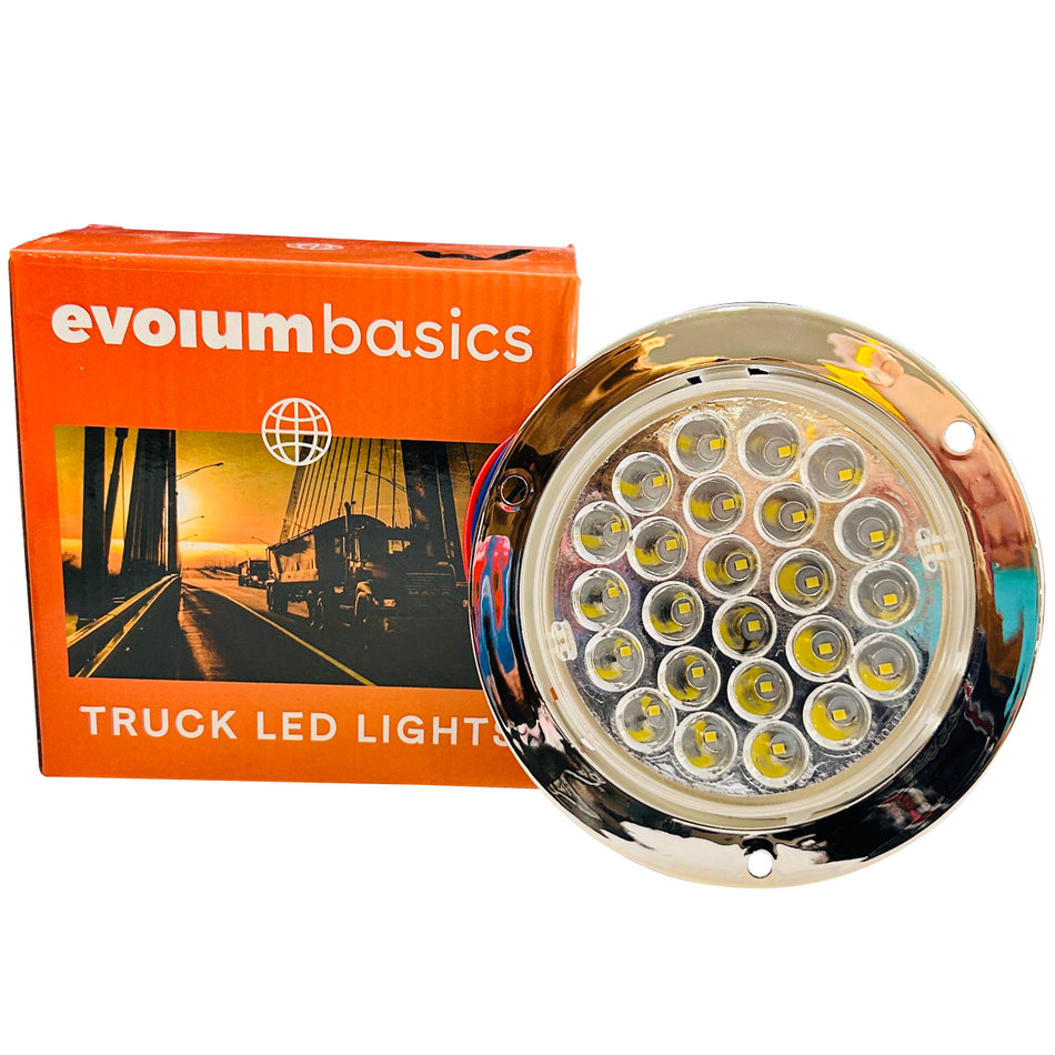 Plafon Redondo 4 Con Bisel Cromo 24led Luz Fija Y C/estrobo Bas-002