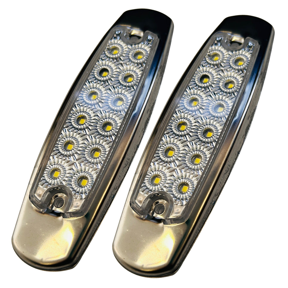 Plafon Ovalado 6.5 Con Bisel Cromo 12led Luz Fija Bas-003