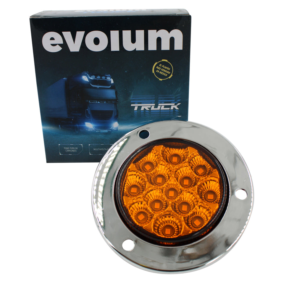 Plafon Circular 2¨ C/Bisel Cromo Luz Fija y con Estrobo C003