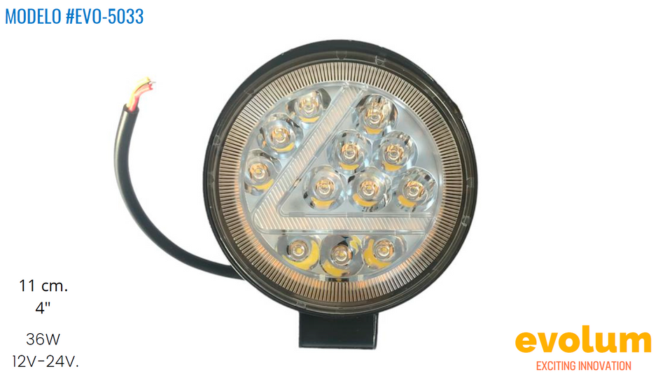 Faro Circular Hiperled, Led Con Estrobo Evo-5033