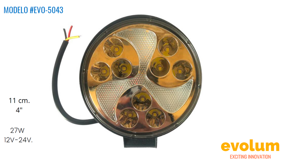 Faro Circular Hiperled, Led Con Estrobo Evo-5043