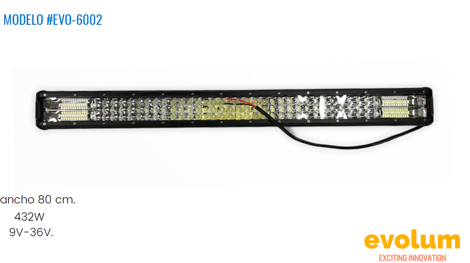 Barra De Luz Led De Color Blanco Para Automovil 80cm/31.5 Evo-6002