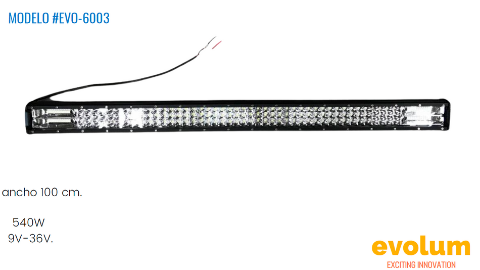 Barra De Luz Led De Color Blanco Para Automovil 100cm/39.4 Evo-6003