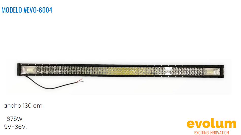 Barra De Luz Led De Color Blanco Para Automovil 130cm/51.2 Evo-6004