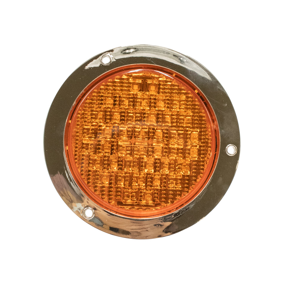 Plafón Redondo 4 Con Bisel Cromo 24led Luz Fija Y C/estrobo F001