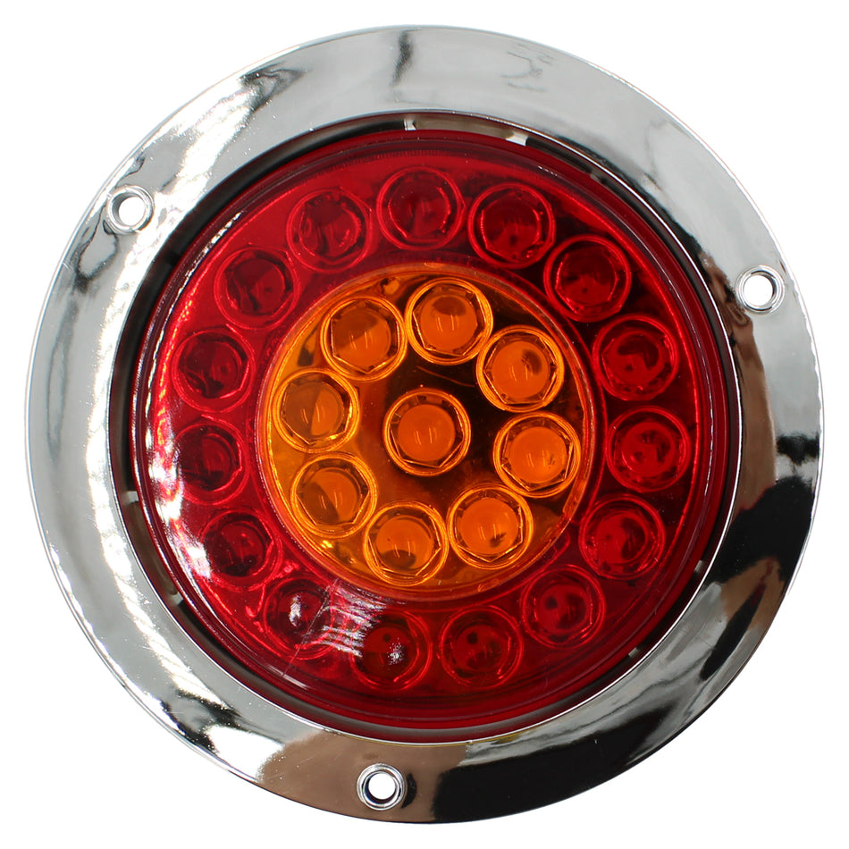 Plafon Redondo 4 Con Bisel Cromo 24led Luz Fija Y C/estrobo F011