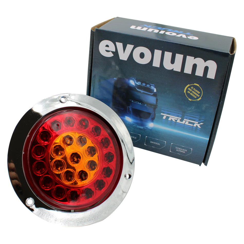 Plafon Redondo 4 Con Bisel Cromo 24led Luz Fija Y C/estrobo F011