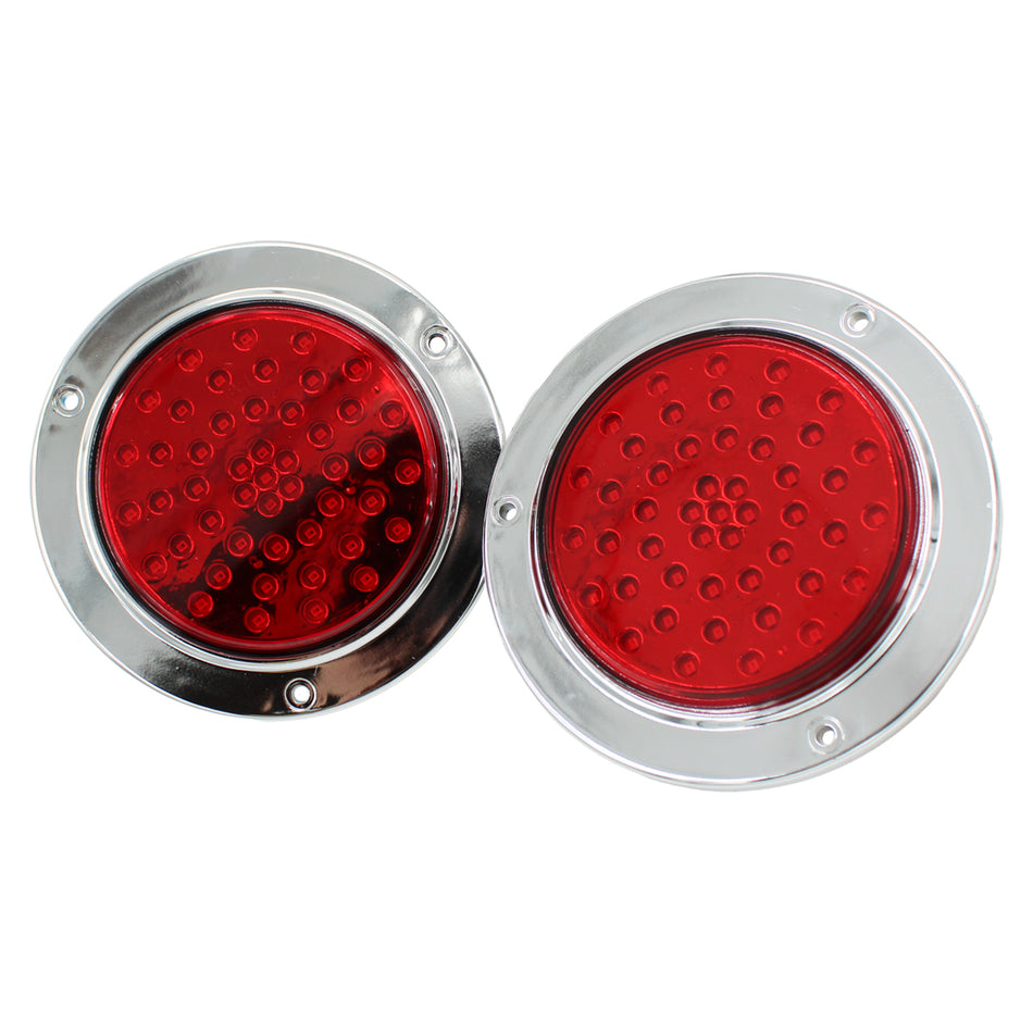 Plafon Redondo 4 Con Bisel Cromo 47led Luz Fija Y C/estrobo F027