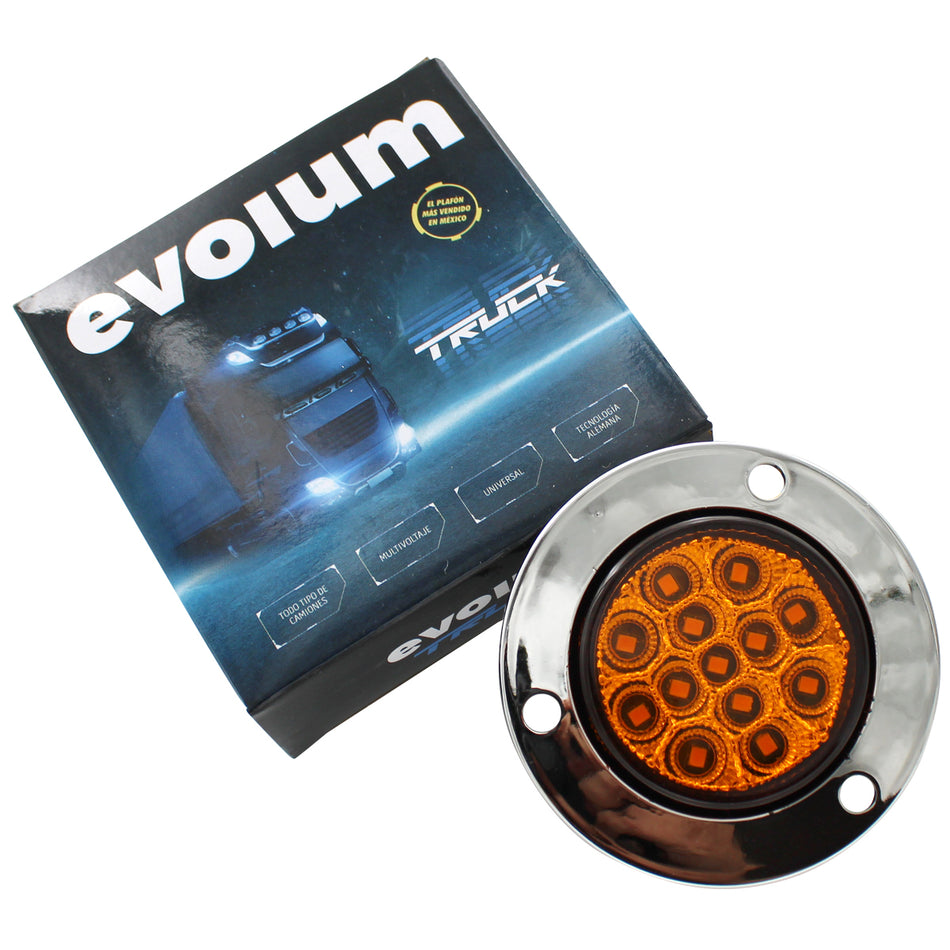 Plafon Circular 2.5¨ C/Bisel Cromo Luz Fija y con Estrobo P002