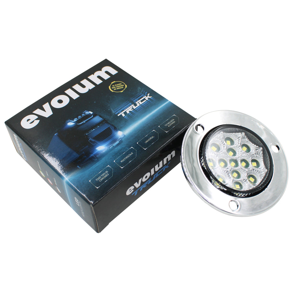 Plafon Circular 2.5¨ C/Bisel Cromo Luz Fija y con Estrobo P002