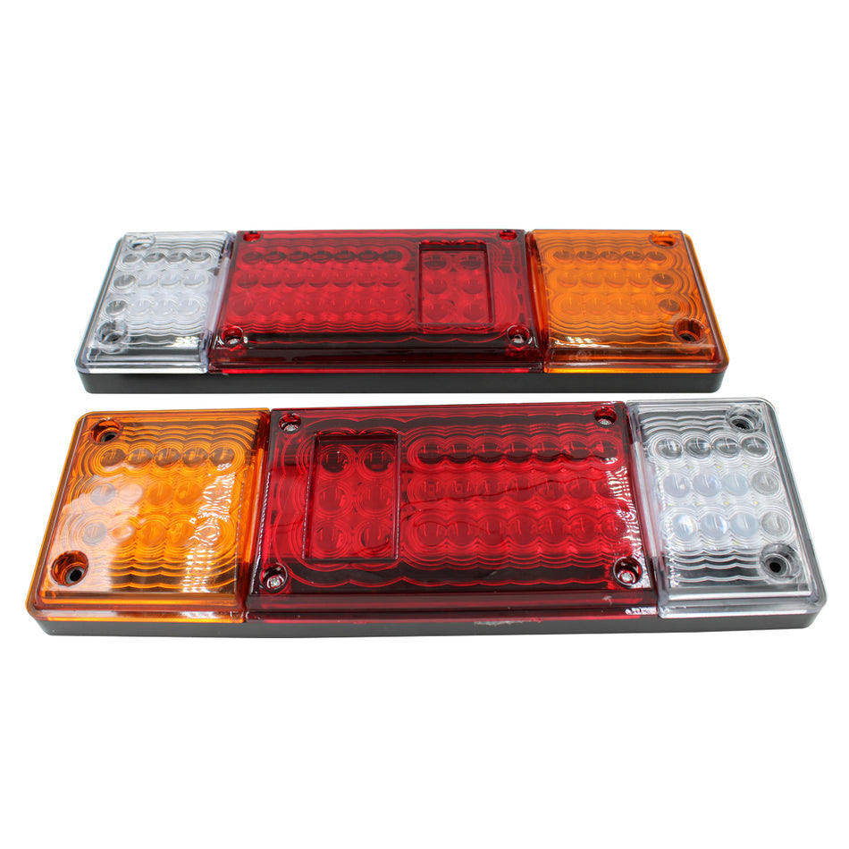 Plafon Rectangular 13.5¨ C/Bisel Cromo Luz Fija y C/Estrobo T055 Ambar-Rojo-Blanco