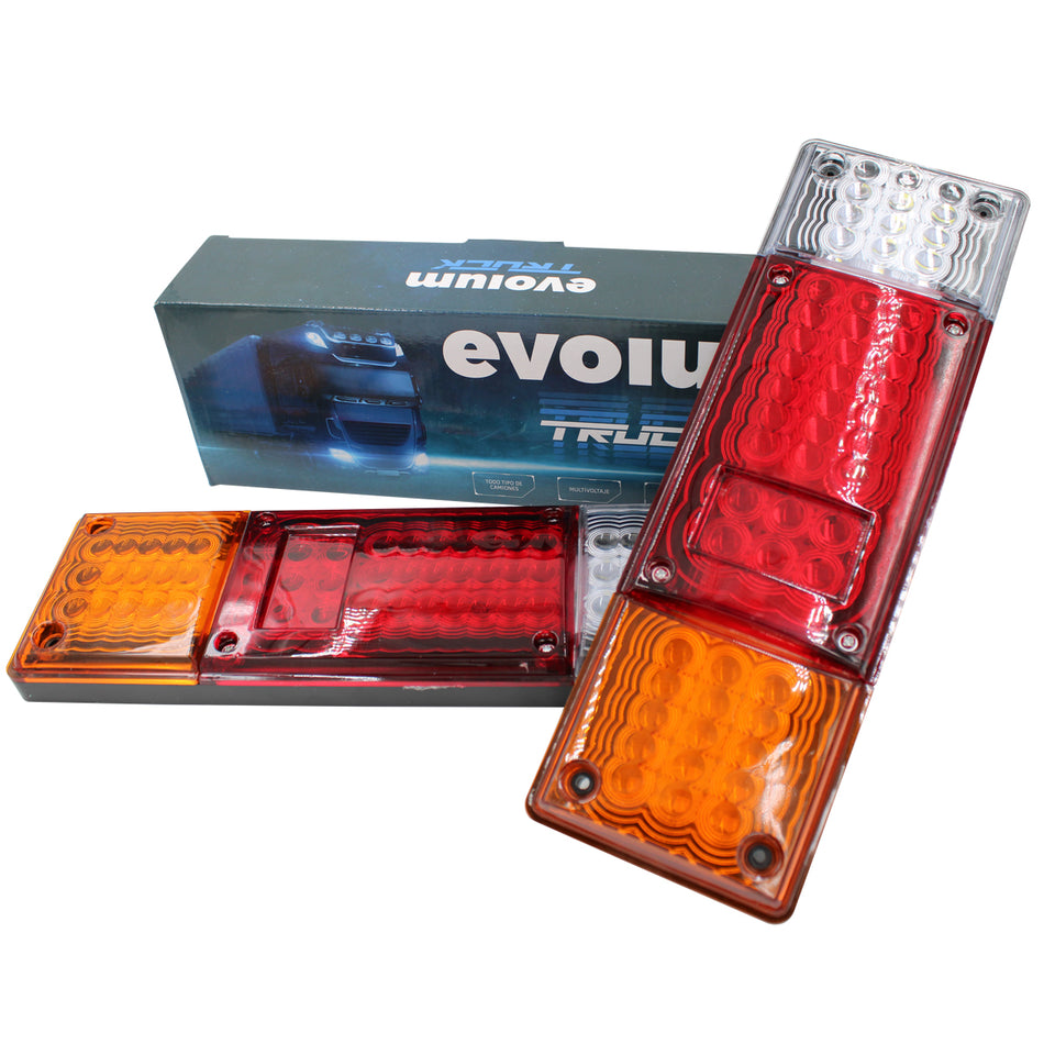 Plafon Rectangular 13.5¨ C/Bisel Cromo Luz Fija y C/Estrobo T055 Ambar-Rojo-Blanco