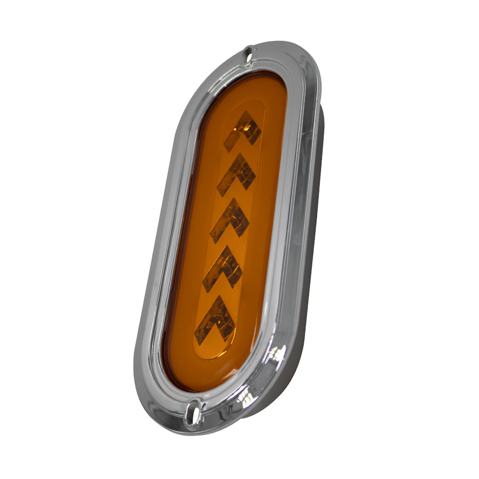 Plafón Led Rectangular 7¨ con Bisel Cromo C/Estrobo Tr126 Ambar