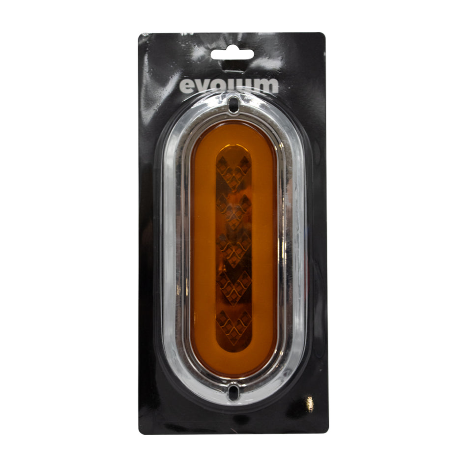 Plafón Led Rectangular 7¨ con Bisel Cromo C/Estrobo Tr126 Ambar