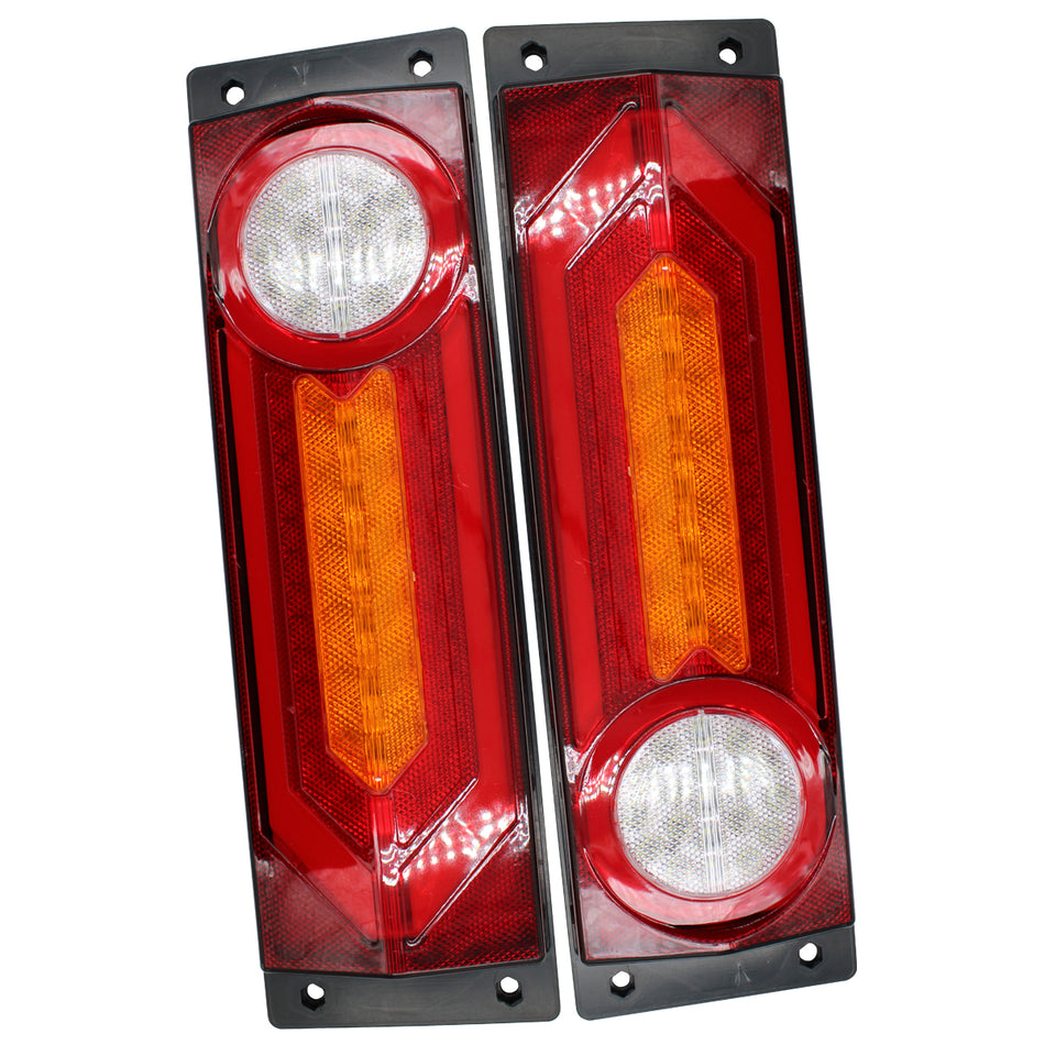 Plafon Rectangular 4.5¨ Con Estrobo Ambar Y Rojo 12v Tr100 Ambar-Rojo