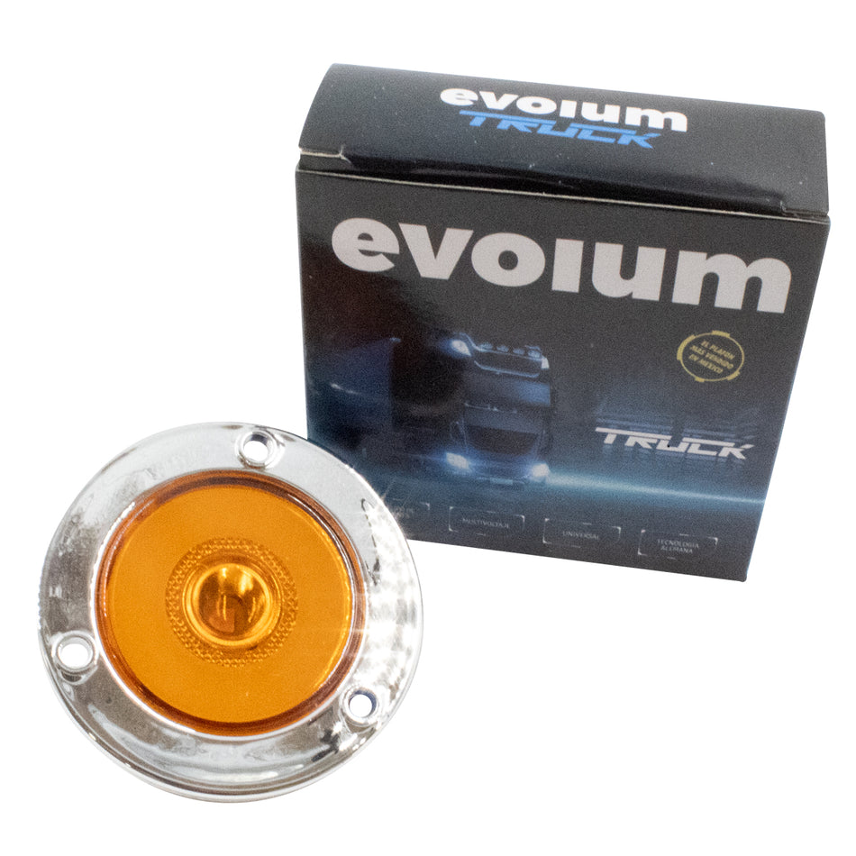 Plafón Redondo 4 Con Bisel Cromo 47led  C/estrobo Tr109 Ámbar