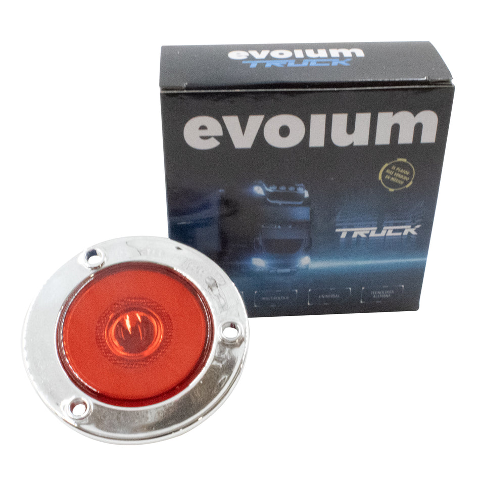 Plafón Redondo 4 Con Bisel Cromo 47led  C/estrobo Tr109 Rojo