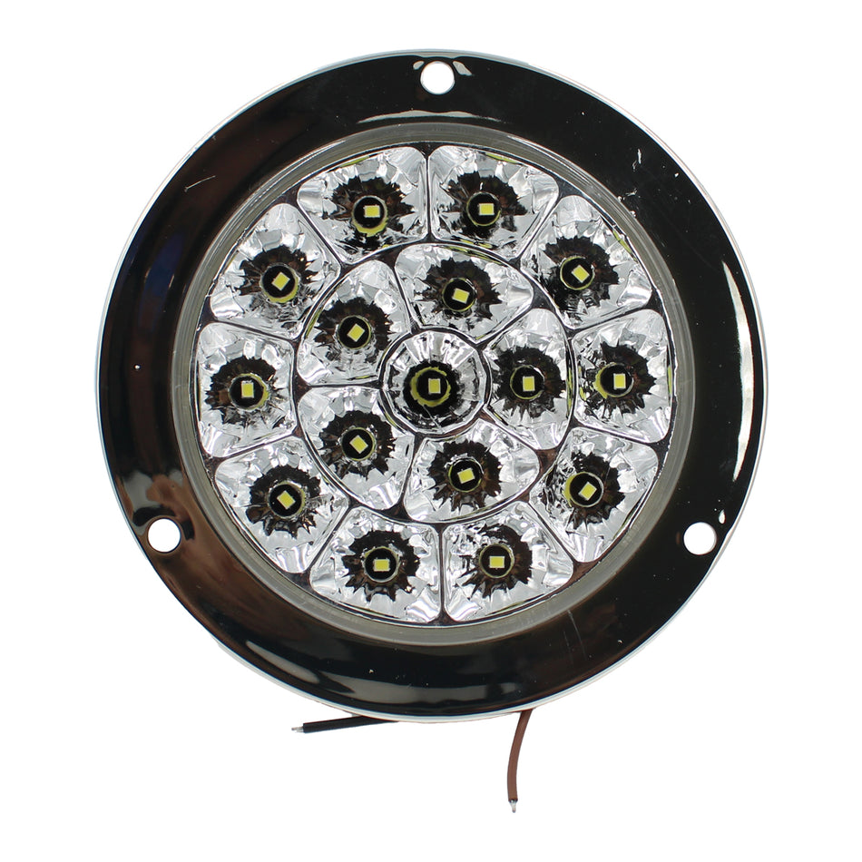 Plafón Redondo 4 Con Bisel Cromo 24led Luz Fija Y C/estrobo TR115