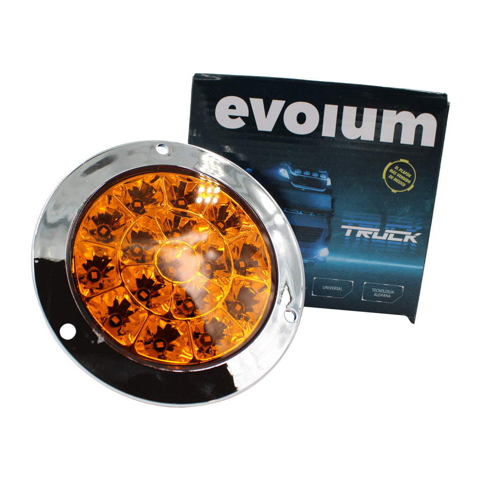 Plafón Redondo 4 Con Bisel Cromo 24led Luz Fija Y C/estrobo TR115