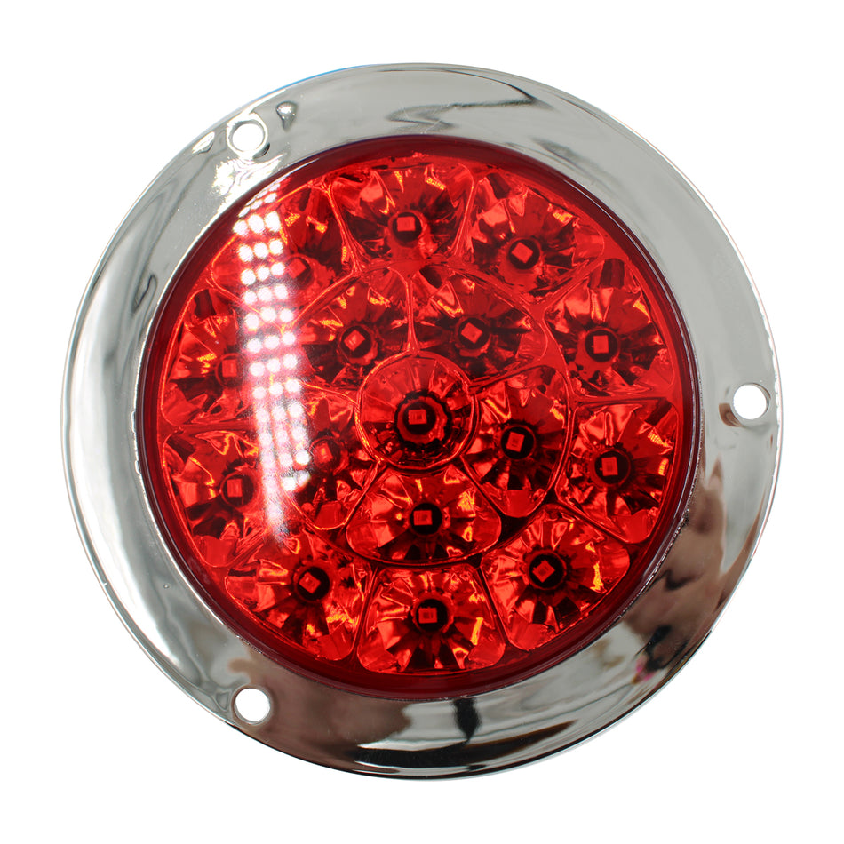 Plafón Redondo 4 Con Bisel Cromo 24led Luz Fija Y C/estrobo TR115