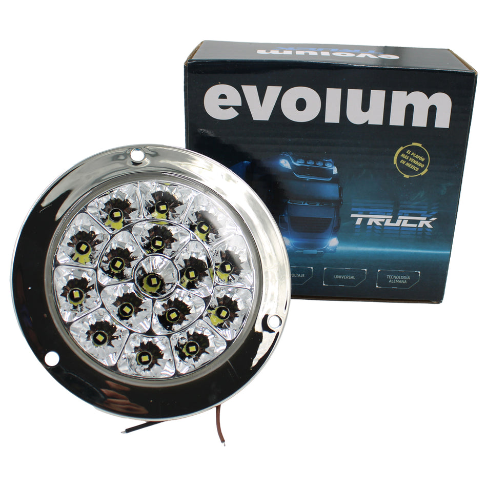 Plafón Redondo 4 Con Bisel Cromo 24led Luz Fija Y C/estrobo TR115