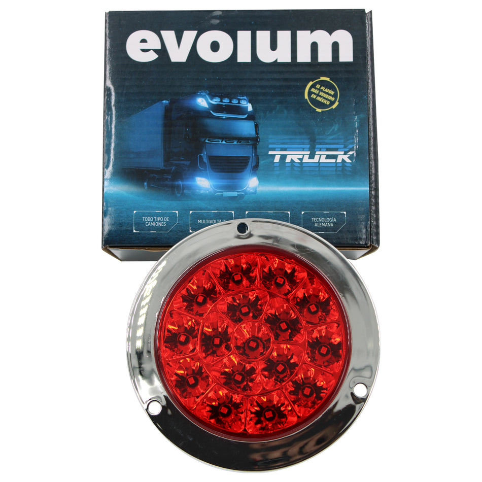 Plafón Redondo 4 Con Bisel Cromo 24led Luz Fija Y C/estrobo TR115