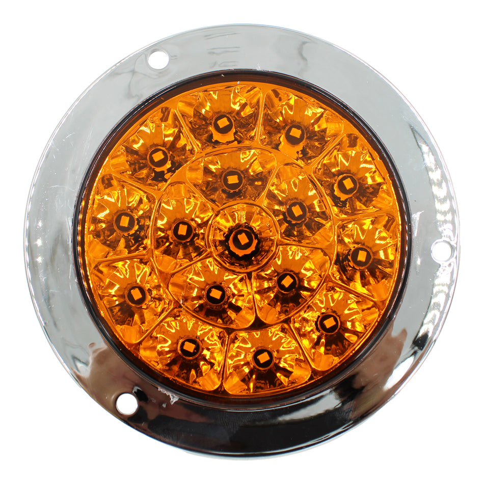 Plafón Redondo 4 Con Bisel Cromo 24led Luz Fija Y C/estrobo TR115