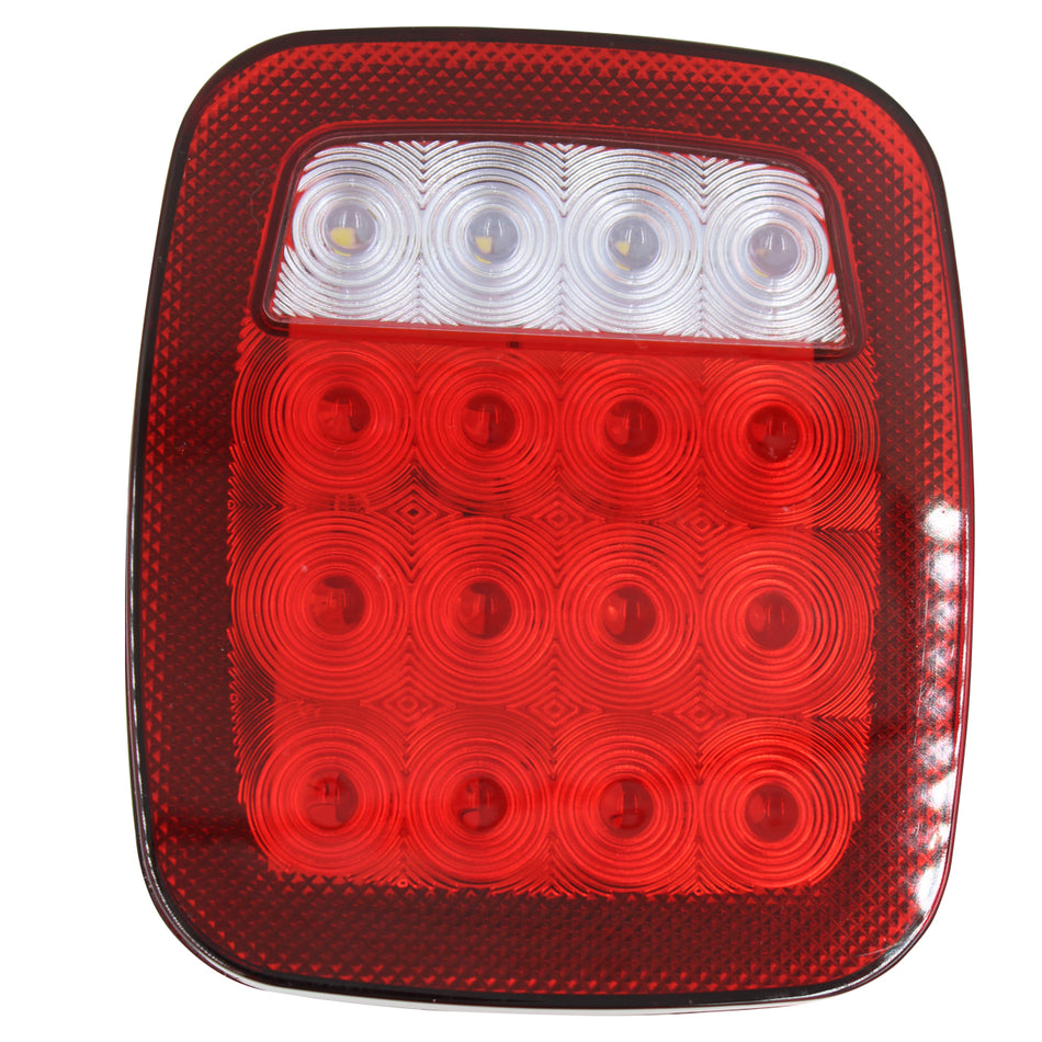 Plafón Cuadrado 7.5¨ C/Bisel Cromo Luz Fija y con Estrobo TR118 Blanco-Rojo