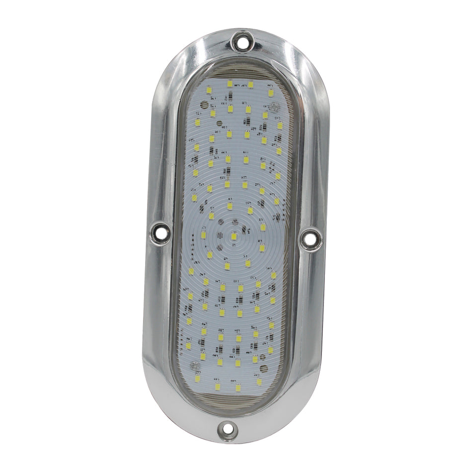 Plafón Led Rectangular 7.5¨ con Bisel Cromo C/Estrobo Tr125