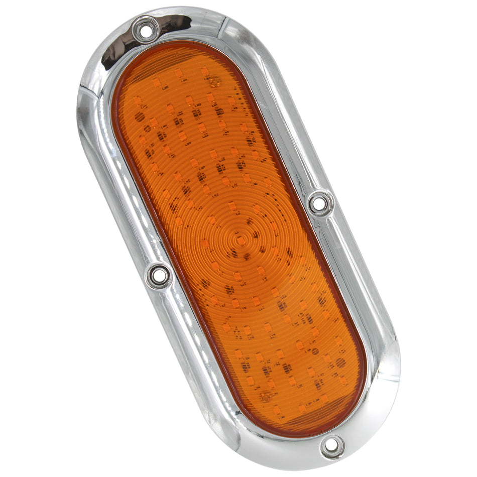 Plafón Led Rectangular 7.5¨ con Bisel Cromo C/Estrobo Tr125 Ambar