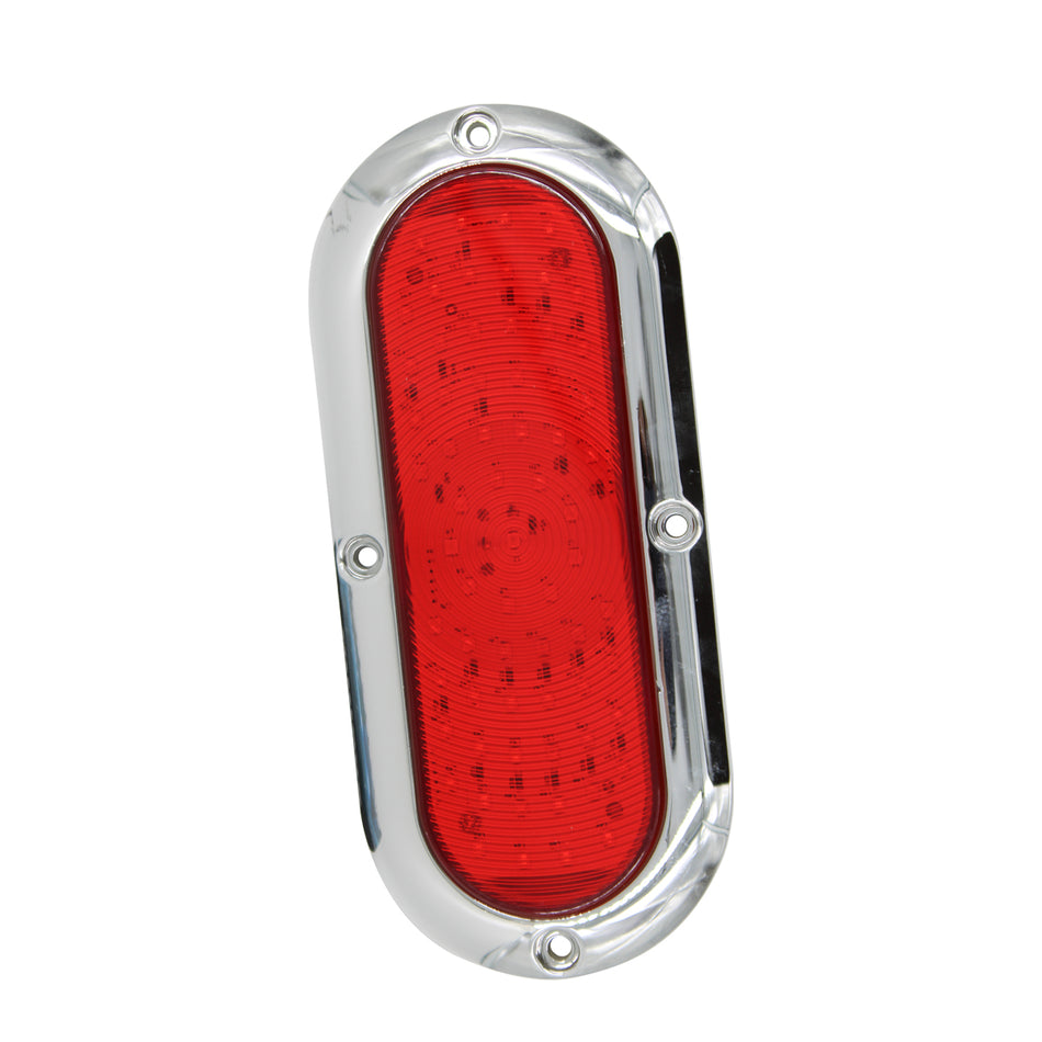 Plafón Led Rectangular 7.5¨ con Bisel Cromo C/Estrobo Tr125 Rojo