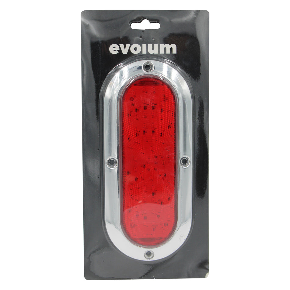 Plafón Led Rectangular 7.5¨ con Bisel Cromo C/Estrobo Tr125 Rojo