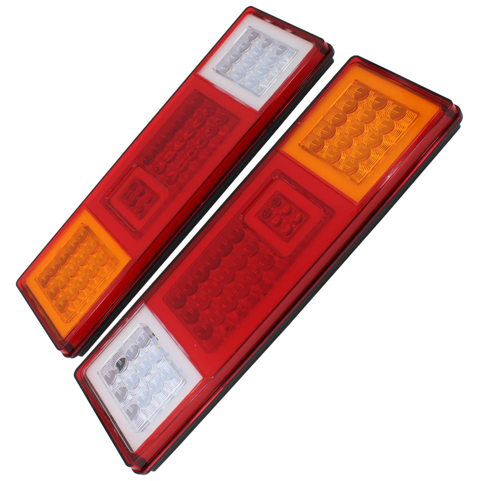 Plafon Rectangular 13.5¨ C/Bisel Cromo Luz Fija y C/Estrobo T222 Ambar-Rojo-Blanco