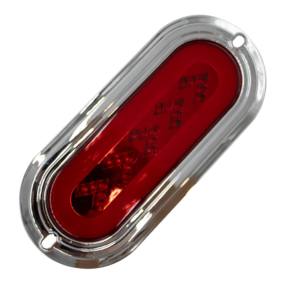 Plafón Led Rectangular 7¨ con Bisel Cromo C/Estrobo Tr126 Rojo