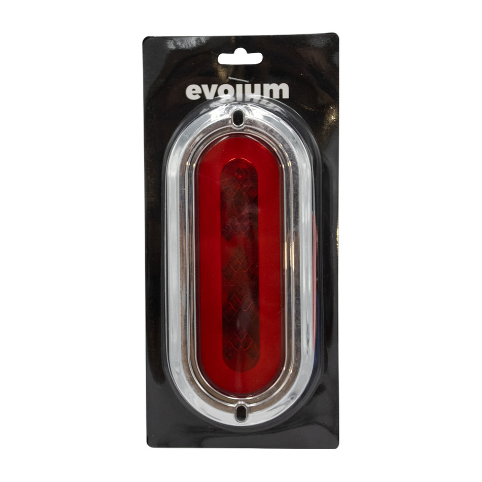 Plafón Led Rectangular 7¨ con Bisel Cromo C/Estrobo Tr126 Rojo