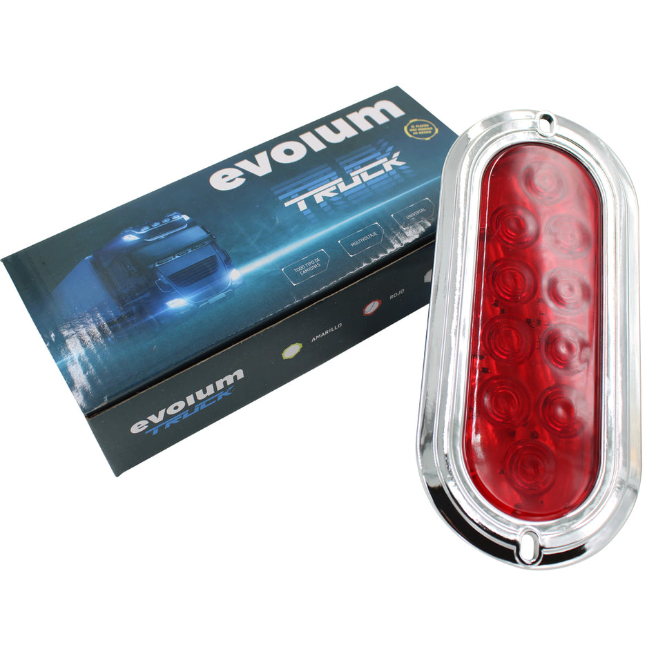 Plafón Led Rectangular 6¨ con Bisel Cromo C/Estrobo X004 Rojo