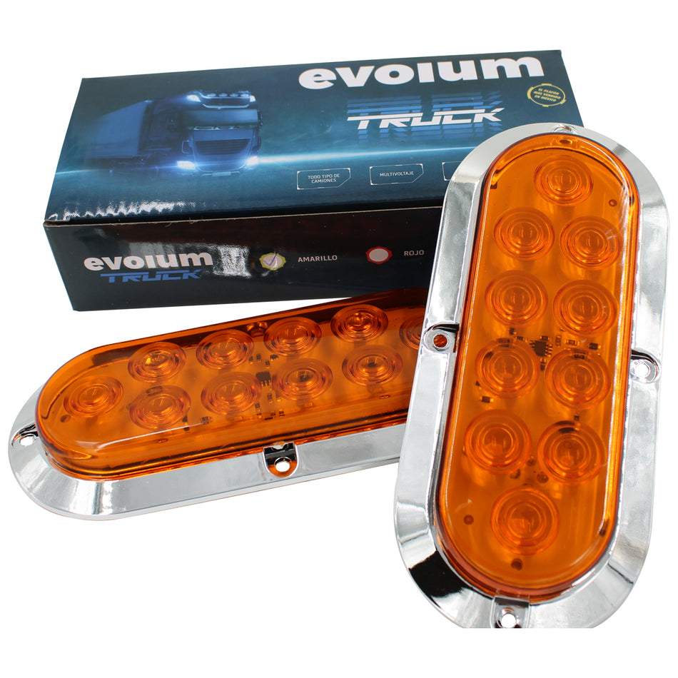 Plafón Led Rectangular 6¨ con Bisel Cromo C/Estrobo X005 Ámbar