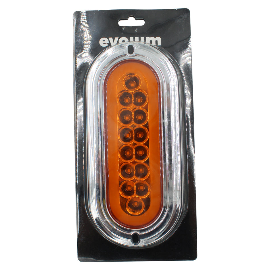 Plafón Led Rectangular 6¨ con Bisel Cromo C/Estrobo X009 Ámbar