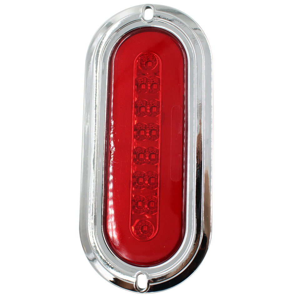 Plafon Led Rectangular 6¨ con Bisel Cromo C/Estrobo X009 Rojo