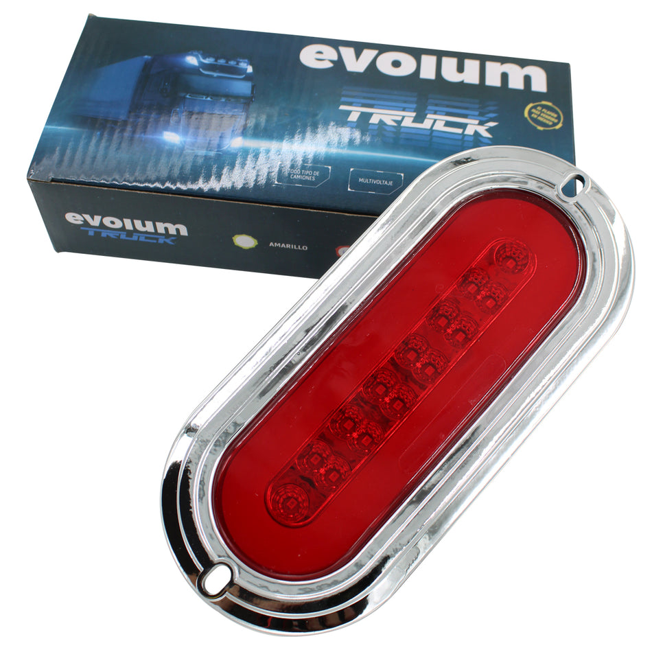 Plafon Led Rectangular 6¨ con Bisel Cromo C/Estrobo X009 Rojo