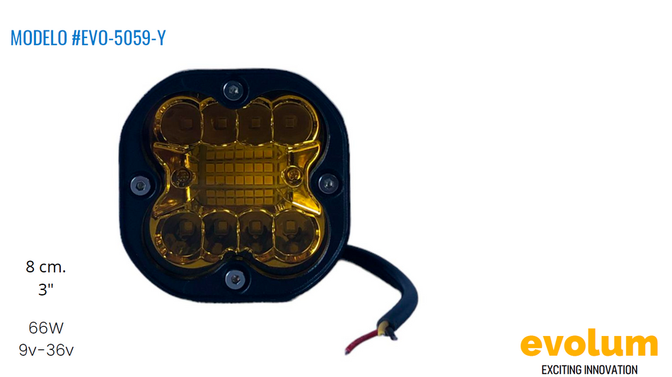 Faro Cuadrado Hiperled, Led Con Estrobo Evo-5059