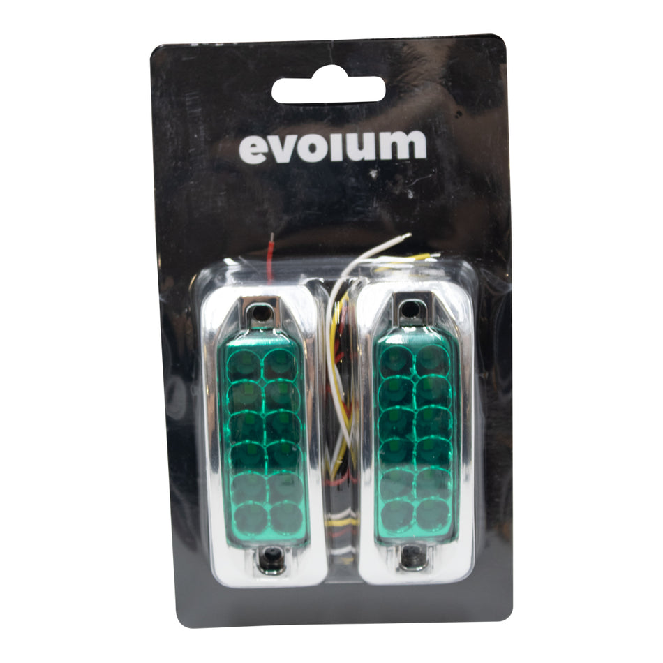 Plafón Led Rectangular 3.5¨ Con Bisel Cromo C/Estrobo Tr120 Verde