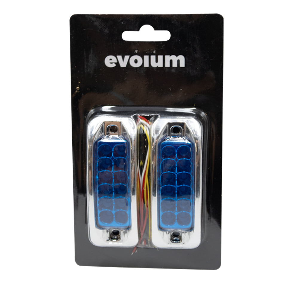 Plafón Led Rectangular 3.5¨ Con Bisel Cromo C/Estrobo Tr120 Azul