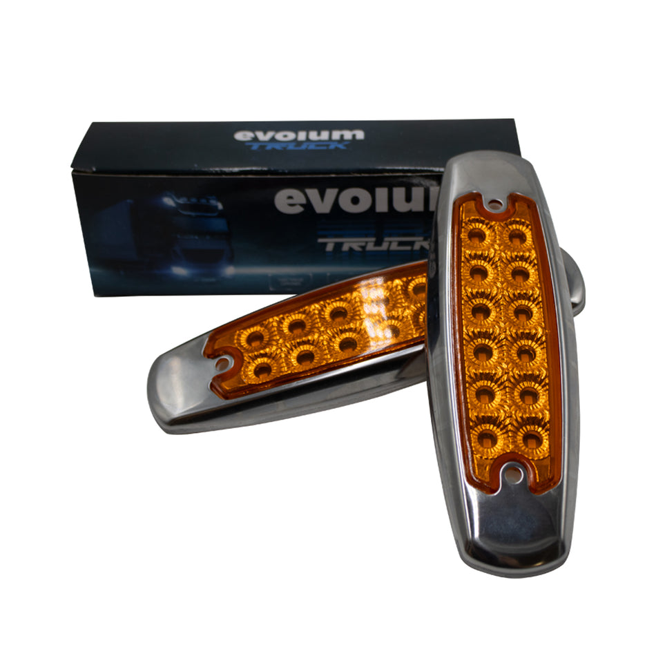 Plafón Led Rectangular 6.5¨ Con Bisel Cromo C/Estrobo S016 Ámbar