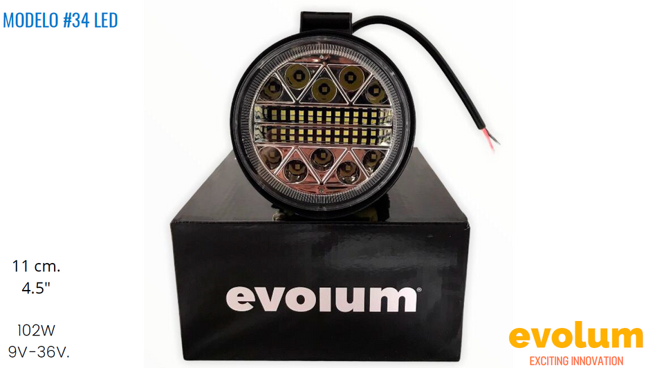 Faro Redondo Modelo 34 LED 102W